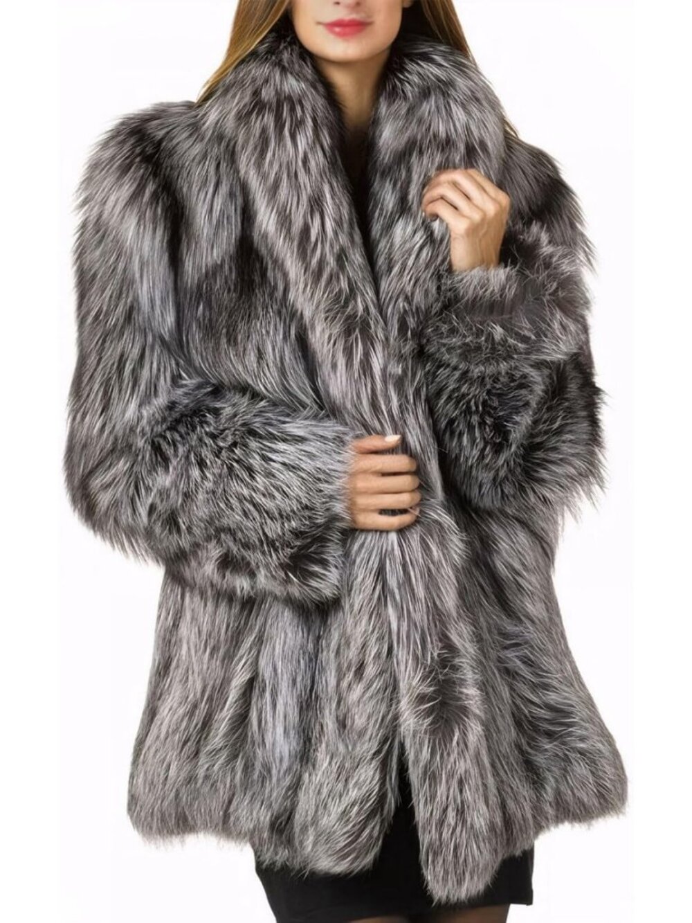 Cozy Plus Size Faux Fur Parka Jacket - Warm Winter Fluffy Outerwear Coat
